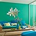 Dooboe Mirror Wall Stickers - Mirror Wall Decals - Geometric Mirror Wall Decor - Mirror Wall Tiles Peel and Stick, Self Adhesive, Removable, 18 Stickers