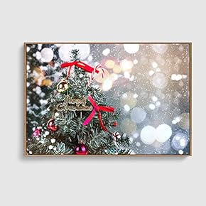 Framed Canvas Home Artwork Decoration Merry Christmas Canvas Wall Art for Living Room, Bedroom - 16x24 inches
