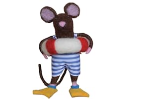 Homart Swimmer with Tube Mouse Wool Ornament 4.75" H