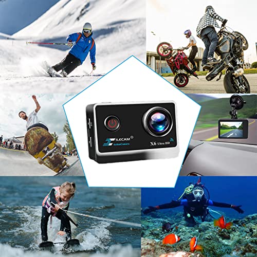 X6 4K 20M WiFi Action Camera Ultra HD with 170 Degree Wide Angle 2.4G