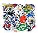 Football NFL New England Patriots Philadelphia Eagles Badge Laptop Stickers Soccer Star Stickers Computer Car Skateboard Motorcycle Bicycle Luggage Guitar Bike Decal 32pcs Pack (Football Logo）