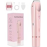 Bikini Trimmer for Women,2025 New Bikini Shaver,Electric Razor & Shaver with Dual Ceramic Blades,Painless Hair Removal,Rechargeable Razor Body Hair Trimmer for Wet & Dry Use