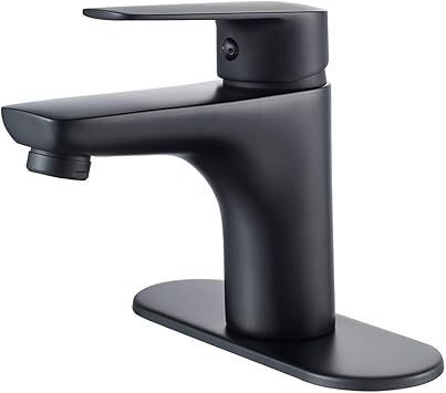 Voton Black Bathroom Sink Faucet Single Handle Bathroom Tap Modern Commercial Lavatory Vanity Faucet With Deck Amazon Com