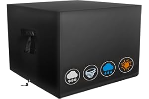 vchin Fire Pit Cover Square, Fits 32-36 Inch Fire Pit Table.600D Heavy Duty Waterproof FirePit Cover.Gas Firepit Cover with Drawstring and Handles, Fade Resistant Material, All Weather