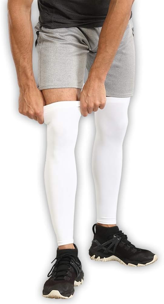 Tough Outdoors Compression Leg Sleeves - Full Leg Sleeves for Men, Women & Youth - Basketball & Football Leg Sleeves - UPF 50 Sun Protection : Clothing