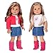 Fuchsia Heart - 4 Piece Outfit - Fuchsia Jacket, t-Shirt, Denim Skirt and Boots - 18 inch Doll Clothes (Doll not Included)