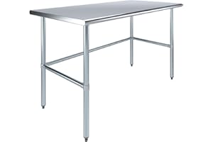 AMGOOD 30" X 48" Open Base Stainless Steel Work Table | Residential & Commercial | Food Prep | Heavy Duty Utility Work Station | NSF