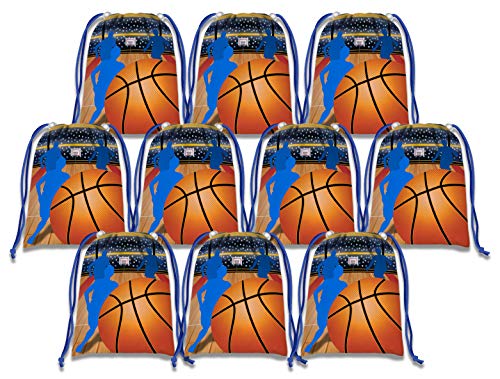 Basketball Star Drawstring Bags Kids Birthday Party Supplies Favor Bags 10 Pack