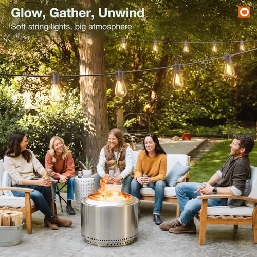 addlon 100FT Outdoor String Lights LED with Remote Dimmable Waterproof | Timer & 3 Lighting Modes, Shatterproof Edison Bulbs, Connectable Hanging Strand for Patio Outside Backyard Porch Party Décor
