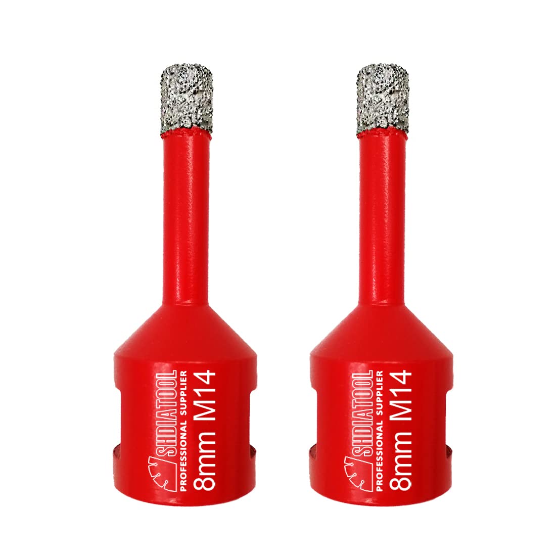 SHDIATOOL Dry Diamond Drill Core Bit 2pk Diameter 8mm Vacuum Brazed Drilling Porcelain Tile Granite Marble