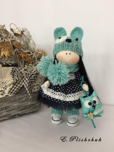 Handmade doll Tilda doll Interior decor doll Fabric doll Cloth doll Doll with Owlet