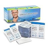 Lens Cleaning Wipes - 200 Pre Moistened Cleansing Cloths | Disposable & Individually Wrapped | Ideal for Eyeglasses, Cell Phones, Computes, LCD Screens & Camera Lenses |Quick Drying Formula| by Weegee