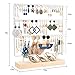 Jewelry Holder Stand Earring Organizer Earring Holder Display Stand for Girl, Selling Jewelry, Stud, Long Earring with Wooden Base (white 3-Tier)