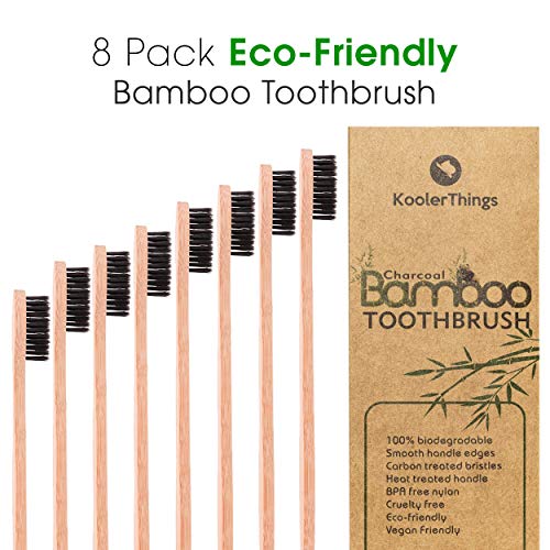 4 Biodegradable+Charcoal+Toothbrushes+Compostable+Kooler+Things