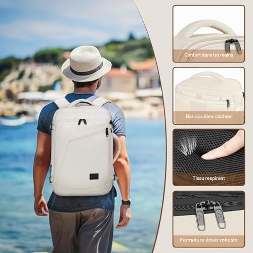 Bagage Cabine 40x30x20, Sac à Dos Voyage Cabine Avion avec Ryanair