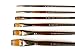 The Art Chest Flat Artist Paint Brushes for Acrylic Watercolor Gouache Tempera Ink Oil Golden Nylon Thin Edge Long Handle Prime Quality No Shedding Professional Brush Set of 6 Soft Face Body Painting