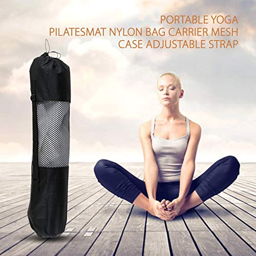 Triamisu-Portable-Yoga-Pilates-Mat-Nylon-bag-Carrier-Mesh-Center-Adjustable-Strap-Carry-Storage-Rolling-Type-Vaccum-Compressed-Bags-Black