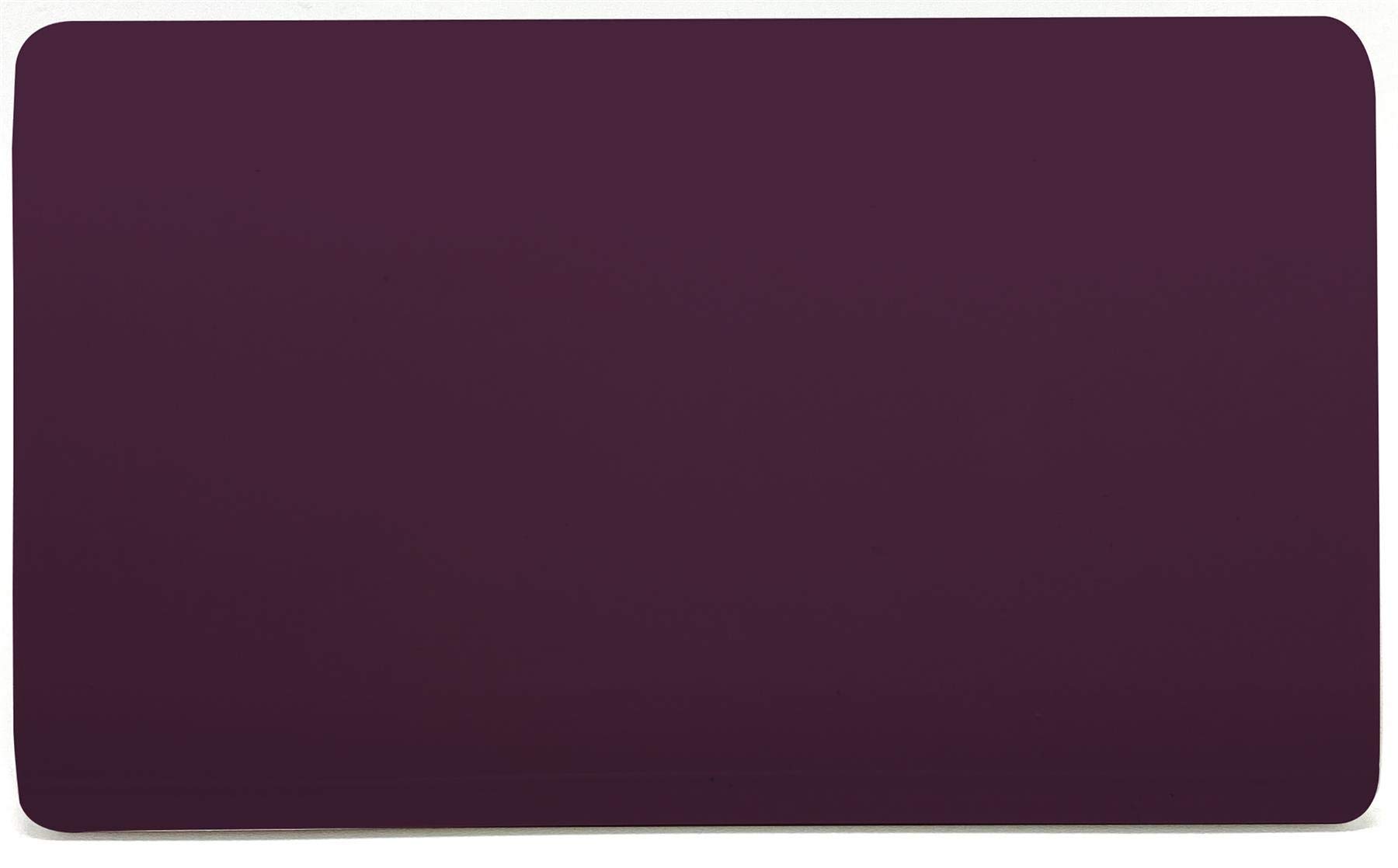 Trendi Switch Artistic Modern Glossy Decorative Screwless Standard Double Wall Blanking Plate for Electrical Sockets, Outlet with Screws in Plum Purple - ART-2BLKPL
