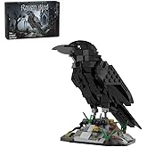 Aetheria Raven Bird Animal Building Set 357 Pieces Animals Bird Bricks Home Office Decor Art Ornament, Creative Construction 