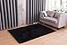 MBIGM Super Soft Modern Shag Area Rugs Purple Living Room Carpet Bedroom Rug Washable Rugs Solid Home Decorator Floor Rug and Carpets 4- feet by 5- feet, Black