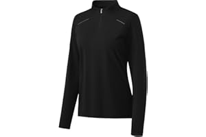 BANTREK Women's Quarter Zip Pullover Lightweight Long Sleeve Golf Shirts Mock Neck 1/4 Zip Athletic Top Gym Running Workout