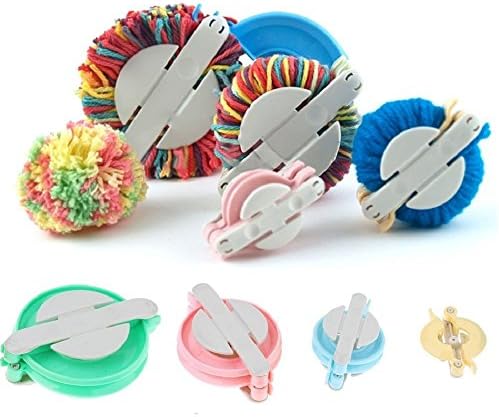 CAMMITEVER 4 Sizes Weaver Needle Craft Pompon Set Appareil Bommel Pom Maker Clover Fluff Ball DIY Needlework Knitting Tool