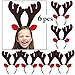 Fascigirl Christmas Antlers Headband, 6Pcs Xmas Headbands for Girls Christmas Party Hair Hoop Holiday Decorations Hair Accessories Birthday Gifts