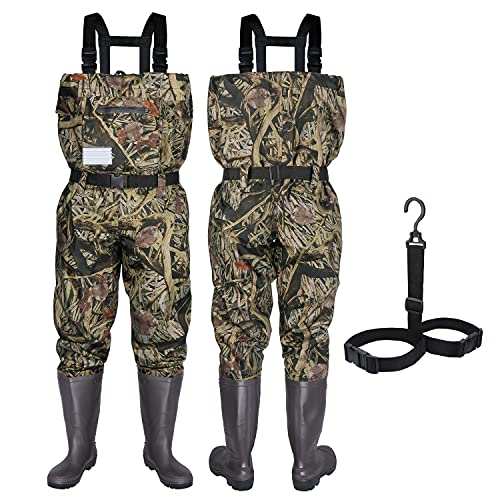 RUNCL Chest Waders with Boots Fishing Waders WaistHigh Waders Updated 400D Nylon Outer