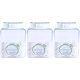 Lustroware 3 Pack, Airtight Dry Food Storage Container Set, Crystal Clear Body, BPA Free Kitchen Pantry Organization Canisters, Dishwasher Safe, Made in Japan (64 oz)