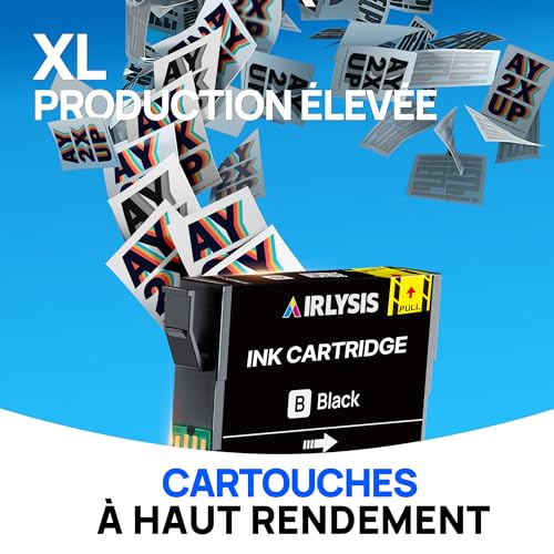 AIRLYSIS Ink Cartridge Compatible with 603XL for Epson Expression Home XP 2100 XP 2105 XP 2150 XP 4105 XP 4150 XP 3100 XP 2155 XP 4155 XP 3150 XP 3105 Workforce WF 2810 WF 2830 Pack of 5