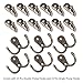 Walue 30 Pieces Double and Single Bronze Prong Hooks with 60 Pieces Screws