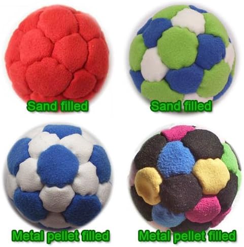 Set of 4 Sand and metal Footbag Hacky Sack Mix Item:H4-123