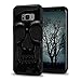 Samsung Galaxy S8 Case, Skull Hybrid, Heavy Duty Polycarbonate and Silicone TPU Hard Cover - Black