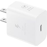 Samsung 25W Wall Charger Power Adapter, Cable Not Included, Super Fast Charging, Compact Design, Energy Efficient, Compatible with Galaxy and USB Type C Devices, White