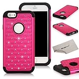 iPhone 6 4.7 Case, SGM Hybrid Gel Rhinestone Bling Armor Defender Case for Apple iPhone 6 (4.7