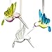 Hummingbirds with Glitter Accents - Set of 3 - Hanging Decorative Ornaments - Ribbon Attached for Hanging - Each Bird Measures 2 3/8