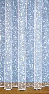 John Aird Scroll Net Curtain Sold By The Metre White Drop 122cm view 5