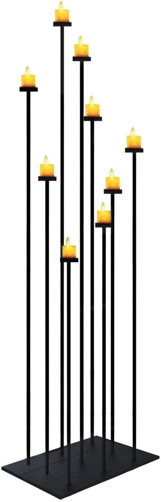 smtyle DIY 9 Candelabra Floor 42 inch Tall Candle Holders Centerpiece for Wedding Decor Using Tealight Set Large with Black Iron: Kitchen & Dining