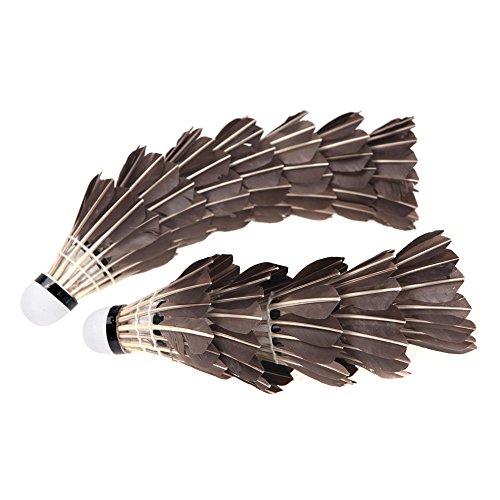 High Quality 12PCS Black Shuttlecocks Badminton Goose Feather Cork Outdoor Sports Accessories