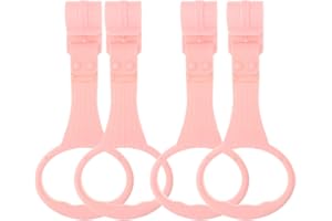 SAFIGLE 4pcs Pull up Rings Standing Walker Crib Tool Ring Playpen Crib Hook Help Stand Up Walking Training Tool for Newborn Pink Supplies
