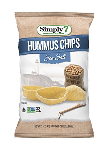 Simply7 Chickpea Hummus Chips, Sea Salt, 5 Ounce (Pack of 12)