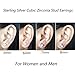 CZ Diamond Stud Earrings Sterling Silver Princess Cut Square Cubic Zirconia Stud Earrings,Classic Fashion Square Stud Earrings 8mm,Sparkly Square Cubic Zirconia Earrings,Women Hypoallergenic Earrings