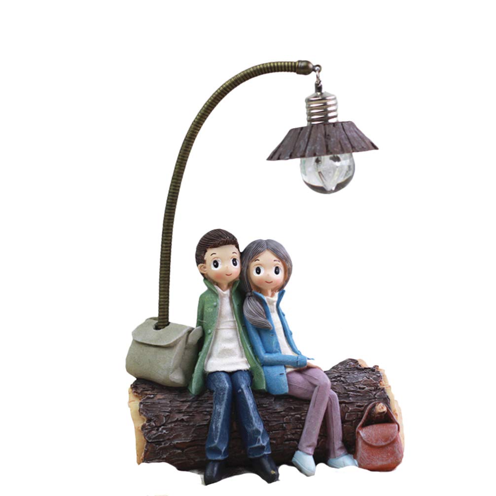 BESPORTBLE Creative Resin Couple Lamp Mini Ornaments for Living Bedroom Decor Home Decor Ideas for Party Valentine's Day