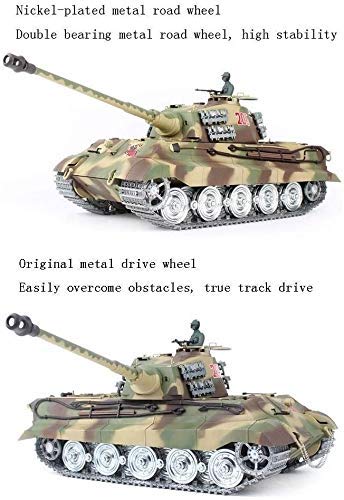 XHH Panzer Modell 1/16 Modell Tiger King Metalltank RC Funkgesteuerter Panzer Metallspur Sound Deutsch 2,4 GHz… – Bild 6