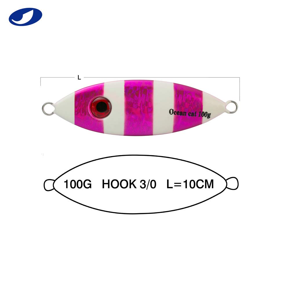 フック付き 1 2oz ピンク ジギングベイト Cat 100g 3 B07j45kcrd Pc 海水釣り用 1 100g Ocean スローフォールピッチフィッシングルアー シンキングリードメタルフラットジグ オモリシンカー 翌日発送可能 Pantoful Galben Ro