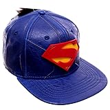 DC Comics Superman 3D Logo Blue Faux Leather Snapback Baseball Hat