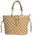 Diophy Fashion Large Quilted Tote Shoulder Purse Bag Women Ladies Handbag Accented Metal Chain Strap Zipper Closure XX-2376