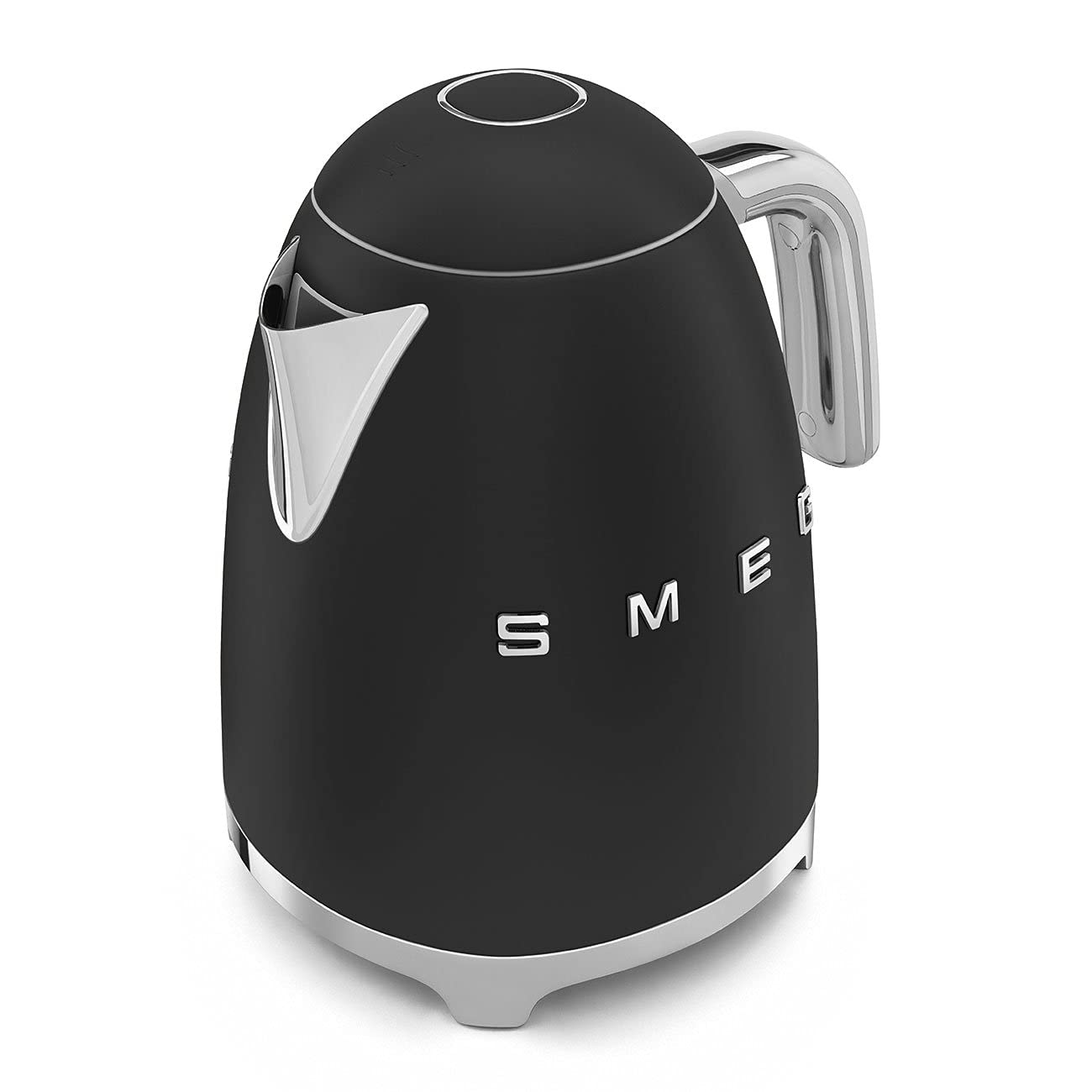 SMEG Hervidor de agua eléctrico estilo retro de los años 50 con apagado automático, base extraíble e indicador de agua, KLF03BLMUS, negro mate