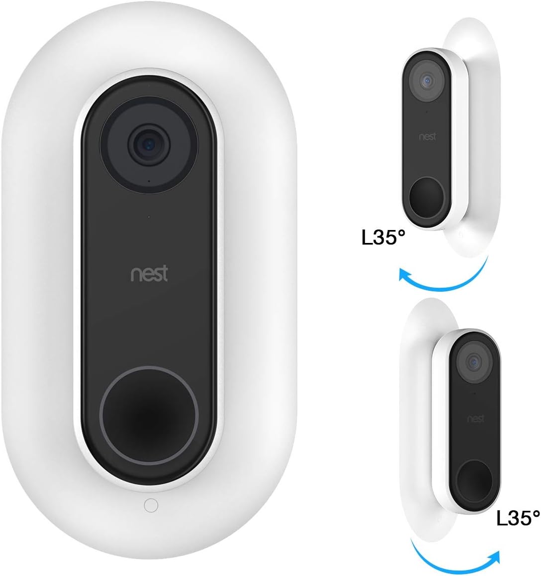 Nest Hello Wall Plate with 2 30 Degree Angle Mounts, White