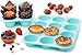 Silicone Muffin & Cupcake Baking Pan Set Big Jumbo 6 & 12 Standard Cup Sizes - Non Stick Bakeware Tins
